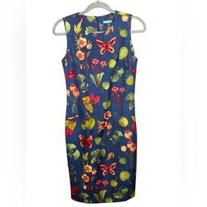 J. McLaughlin Floral and Butterfly Print Sleeveless Dress Size 0